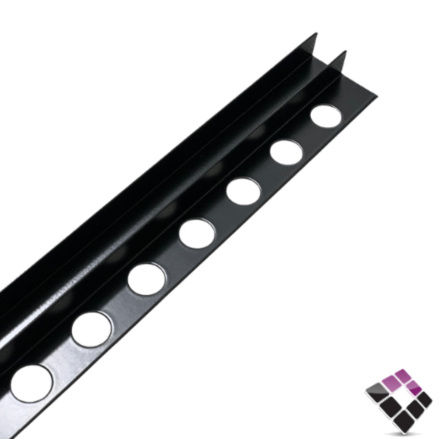 زاوية سيراميك مع مجرى زجاج المنيوم DAR صيني لون أسود مقاس 14MM طول 2.5 متر رقم AF14/14mm