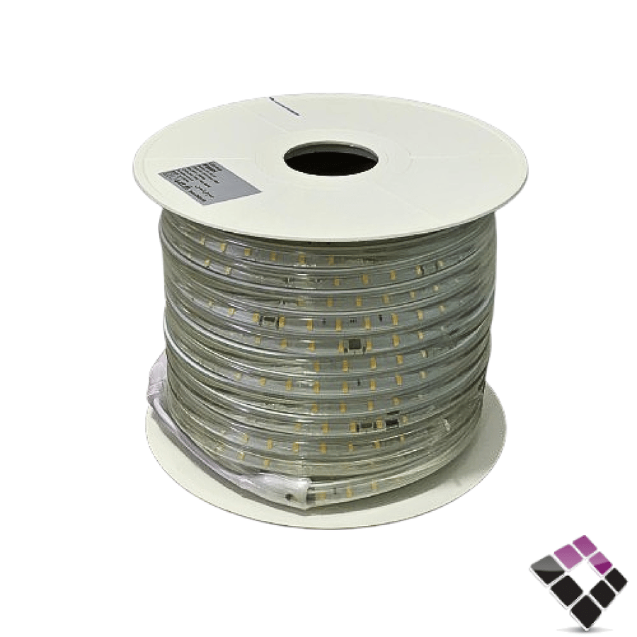 لي زينة LED فيسيون VISION خطين 120 لمبة بالمتر 12ملم 12 وات بالمتر لون أصفر عسلي 2700K قص كل 20سم IP65 داخلي + خارجي وتربروف