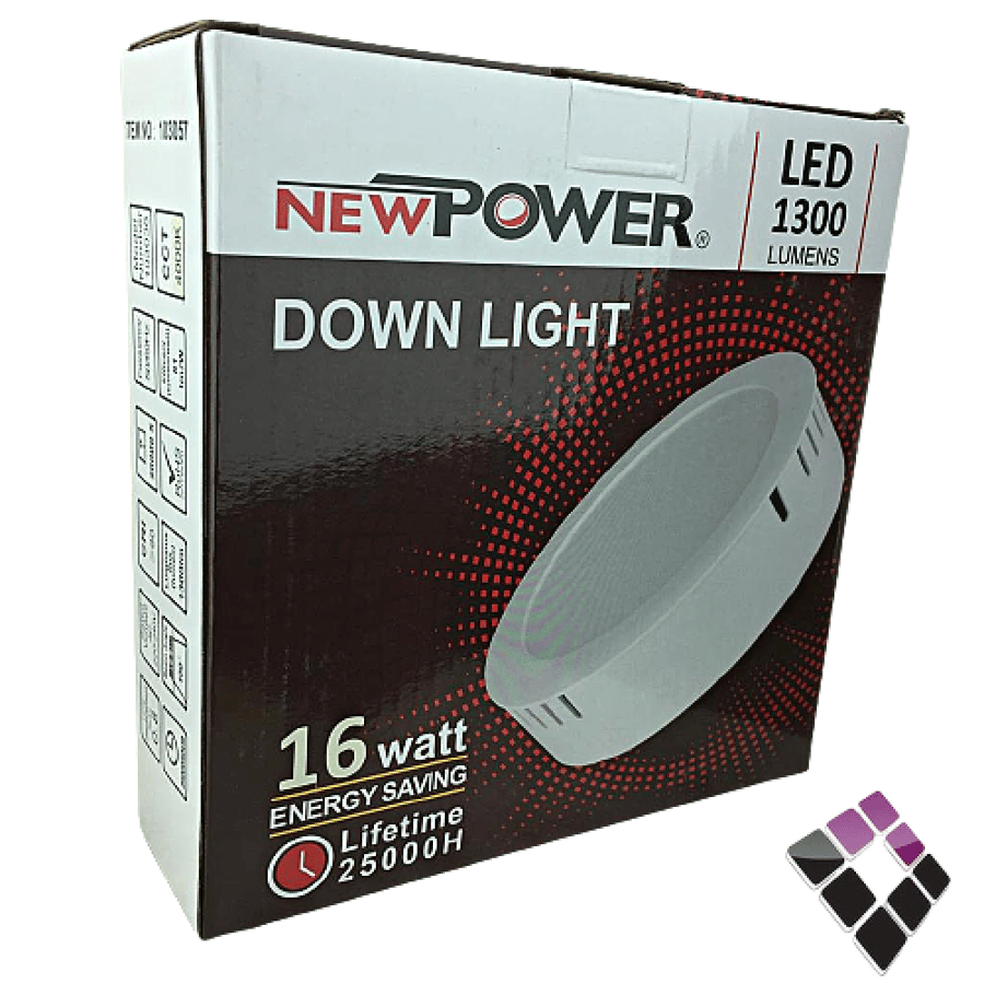 كشاف خارجي LED لطش عدسة SMD مثلج مدمج NEW POWER صيني إضاءة كريمي 4000K مقاس 6" 16W