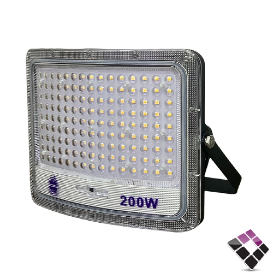 كشاف كوبس خارجي فلود LED على الطاقة الشمسية AL RAED AL ARABI الرائد مع ريموت 3 إضاءات 200W رقم RAC2102