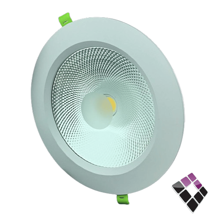 كشاف LED اسبوت داخلي عدسة COB ضاءة 4000K كريمي 8"×20سم LUZ صيني جرم أبيض 30W رقم NPV-DL30W-NW..