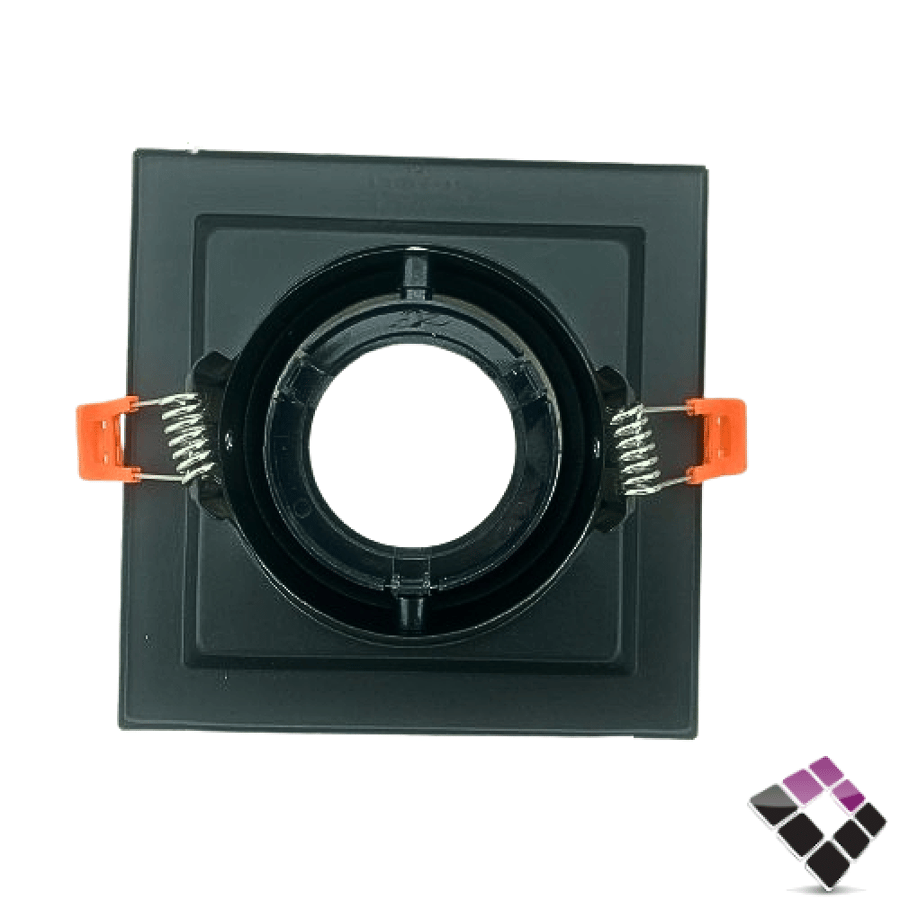 Hazard spot single preventing glow square recessed HAINZO full black size inside 9CM outside 13CM model GH003-1 without bulb