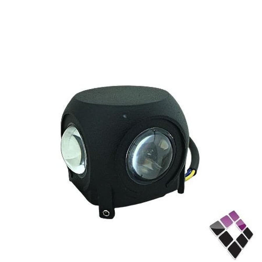 كشاف LED سور خارجي اصول التميز صيني موديل X فراشة إضاءة 4 اتجاهات جرم أسود إضاءة أصفر رقم SL-5W