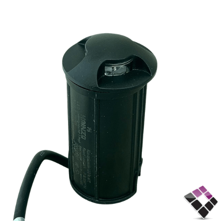 External buried LED spotlight waterproof sealed round black HAINZO yellow lighting 3 directions 3.8CM × 1.5W model GH-2214