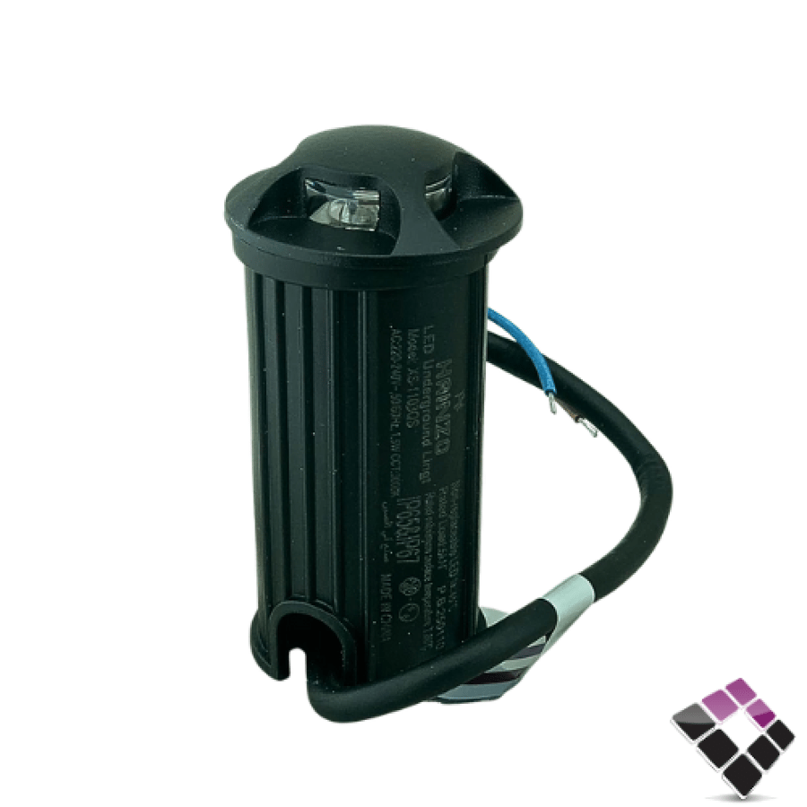 كشاف LED خارجي دفن أرضي معزول ضد الماء مدور أسود HAINZO اضاءة أصفر 4 أتجاهات 3.8CM × 1.5W رقم GH-2215