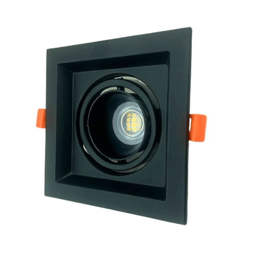 Hazard spot single preventing glow square recessed HAINZO full black size inside 9CM outside 13CM model GH003-1 without bulb