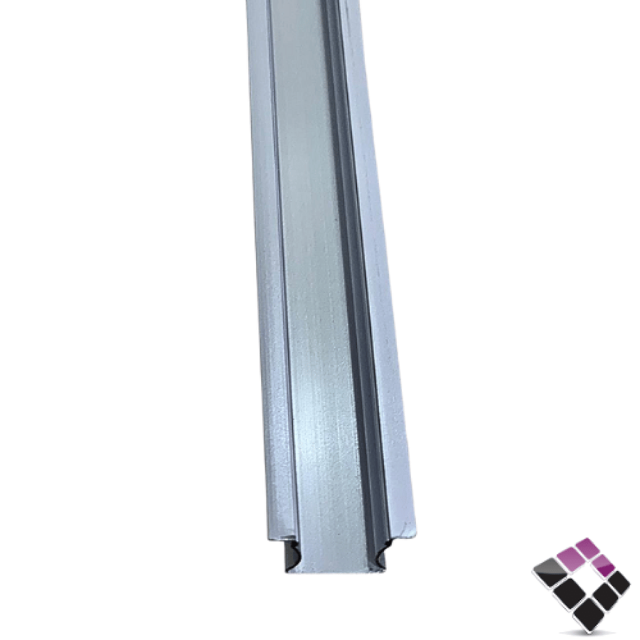 بروفايل استرب لي زينة المنيوم فضي مخفي غاطس جداري سقفي بشفة STRIP FIXTURE نيو باور NEW POWER مقاس 14.2mm×24.19mm طول 3M رقم 117003