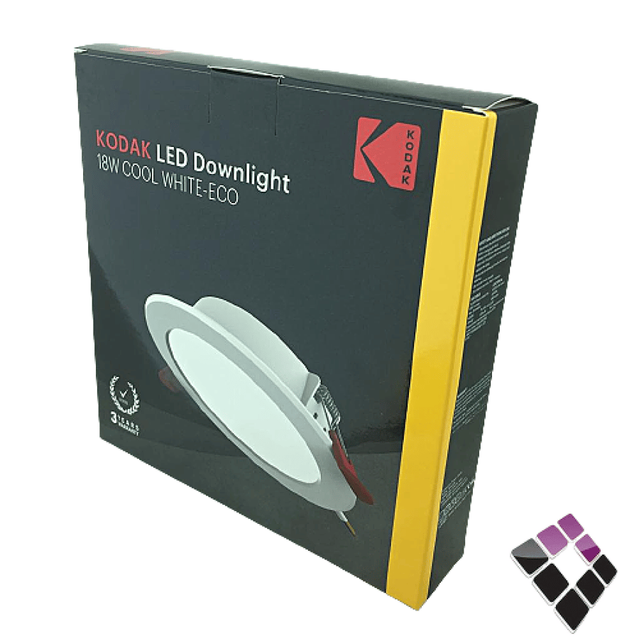كشاف LED اسبوت داخلي إضاءة 4000K كريمي 5"×14سم KODAK صيني شريحة SMD مثلج ترنس مدمج اقتصادي 18W رقم EKDL-SMD-18-4000.