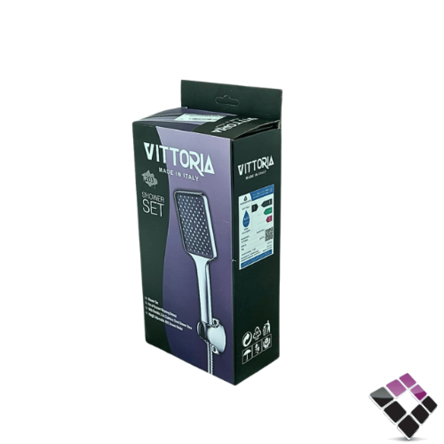 سماعة دش VITTORIA ايطالي مستطيلة لون كروم + لي كروم رقم 203