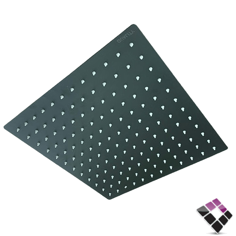 Rain shower tray quality Chinese square stainless SUS304 coated black + holes rebar 30×30