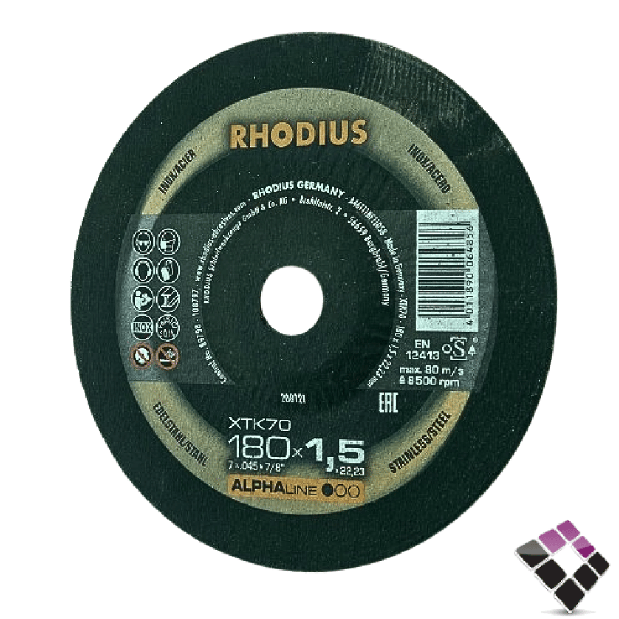 دسك صاروخ قص أستانلس ستيل RHODIUS الماني 1.5 ملم × 7"