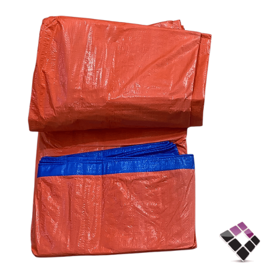 شراع STG هندي برتقالي + أزرق ثقيل سماكة 120GSM مقاس 6×8