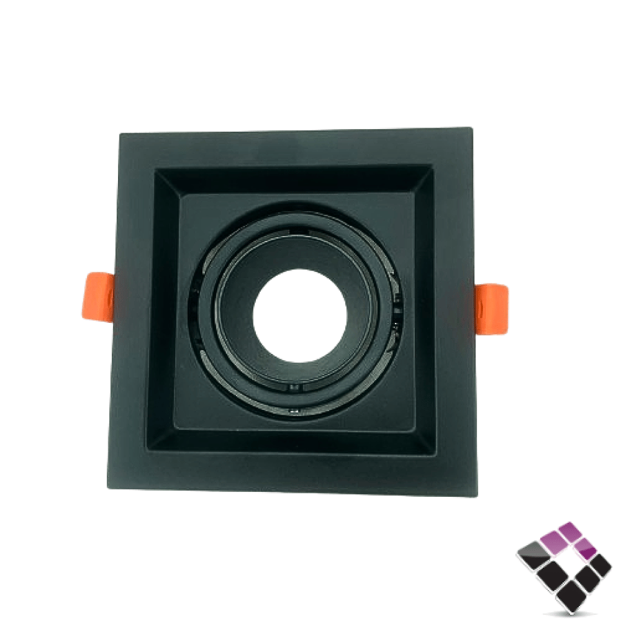 Hazard spot single preventing glow square recessed HAINZO full black size inside 9CM outside 13CM model GH003-1 without bulb