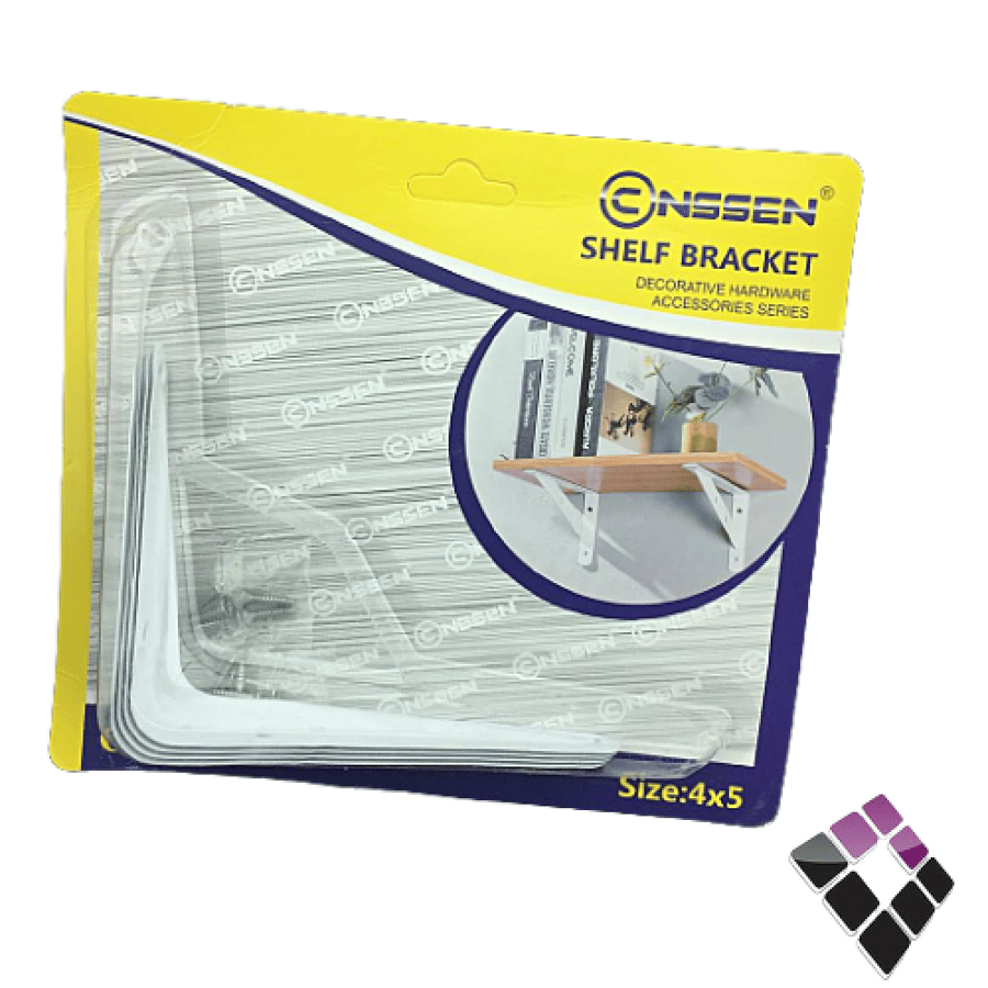 طقم زاوية رف NSSEN صيني لون أبيض عدد 4 حبة مقاس 5"×4"..