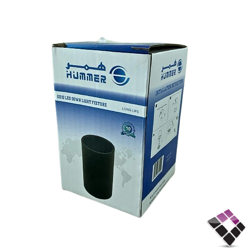 جرم سلندر المنيوم ثابت مفرد لمبة GU10-LED خارجي لطش همر HUMMER  جرم أسود دائري 6CM ×10CM رقم HU8011