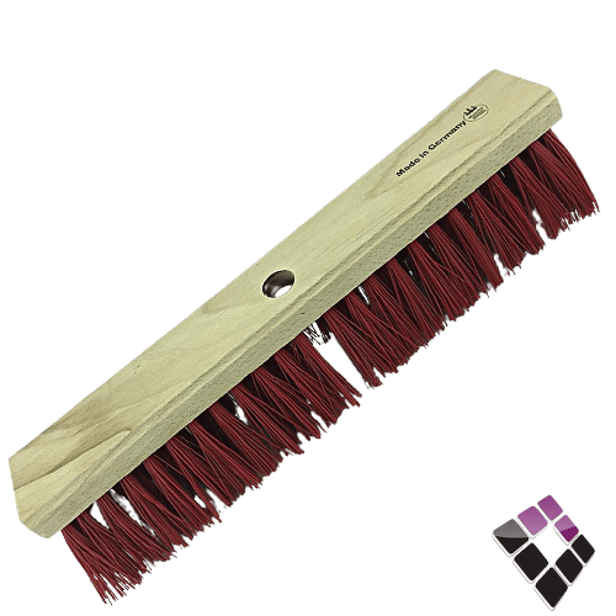 Red rough German broom 6 lines size 40 cm without stick