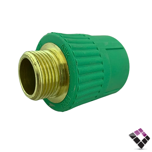جلبة  ذكر سن خارجي نحاس عسك سعودي  اخضر 3/4×1"   ***  ASK