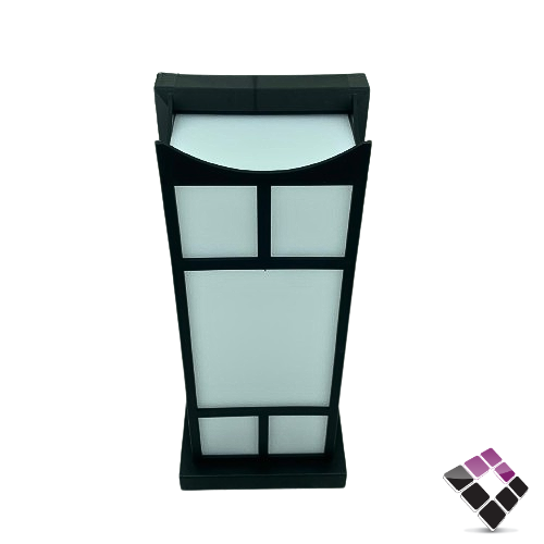 كشاف سور LED خارجي PLATO-PLUS وتر بروف جرم بلاستيك أسود مستطيل رسمة بلك إضاءة أصفر 24W