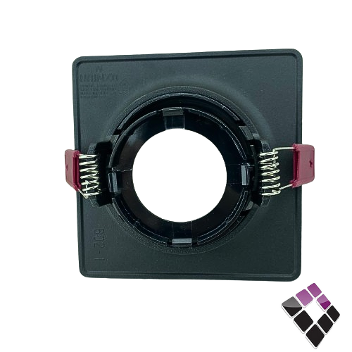 جرم سبوت مفرد مانع توهج المنيوم مربع HAINZO جرم خارجي عريض لون أسود لماع مقاس 3" رقم GH6021-1SQ بدون لمبة