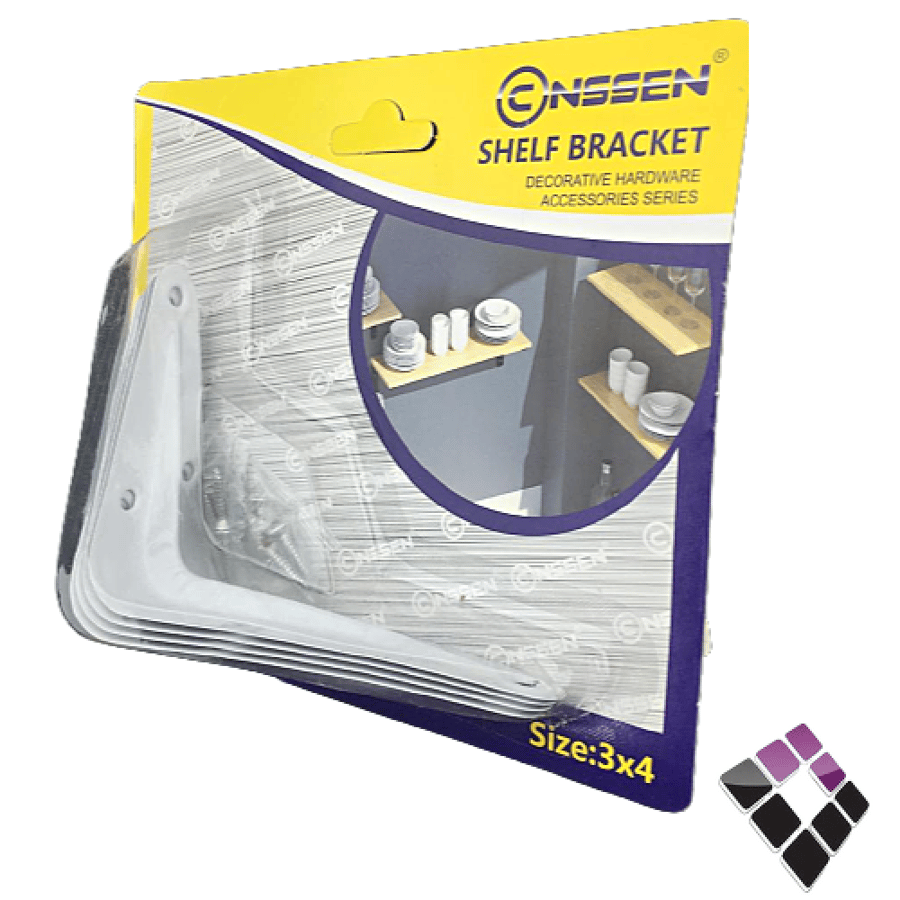 طقم زاوية رف NSSEN صيني لون أبيض عدد 4 حبة مقاس 4"×3".