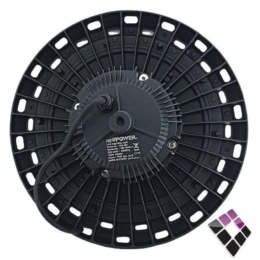 كشاف LED خارجي هنجر نقاط SMD ضاءة أبيض مزود بمبرد المنيوم NEW POWER  صيني جرم أسود 150W رقم 106054.
