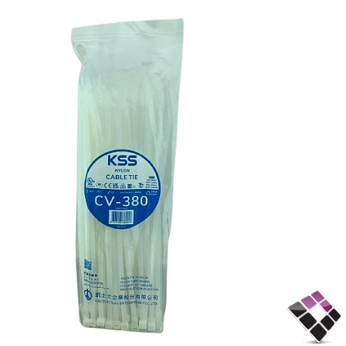 حزام كابل بلاستيك KSS تايوان لون أبيض رقم CV-380
