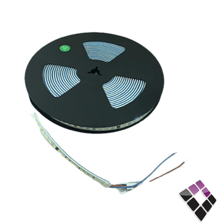 شريط زينة LED استريب STRIP عدسة نقاط SMD مباشر بدون ترنس + شريط لاصق VMAX قص كل 10سم إضاءة 4000K كريمي لفة طول 10متر
