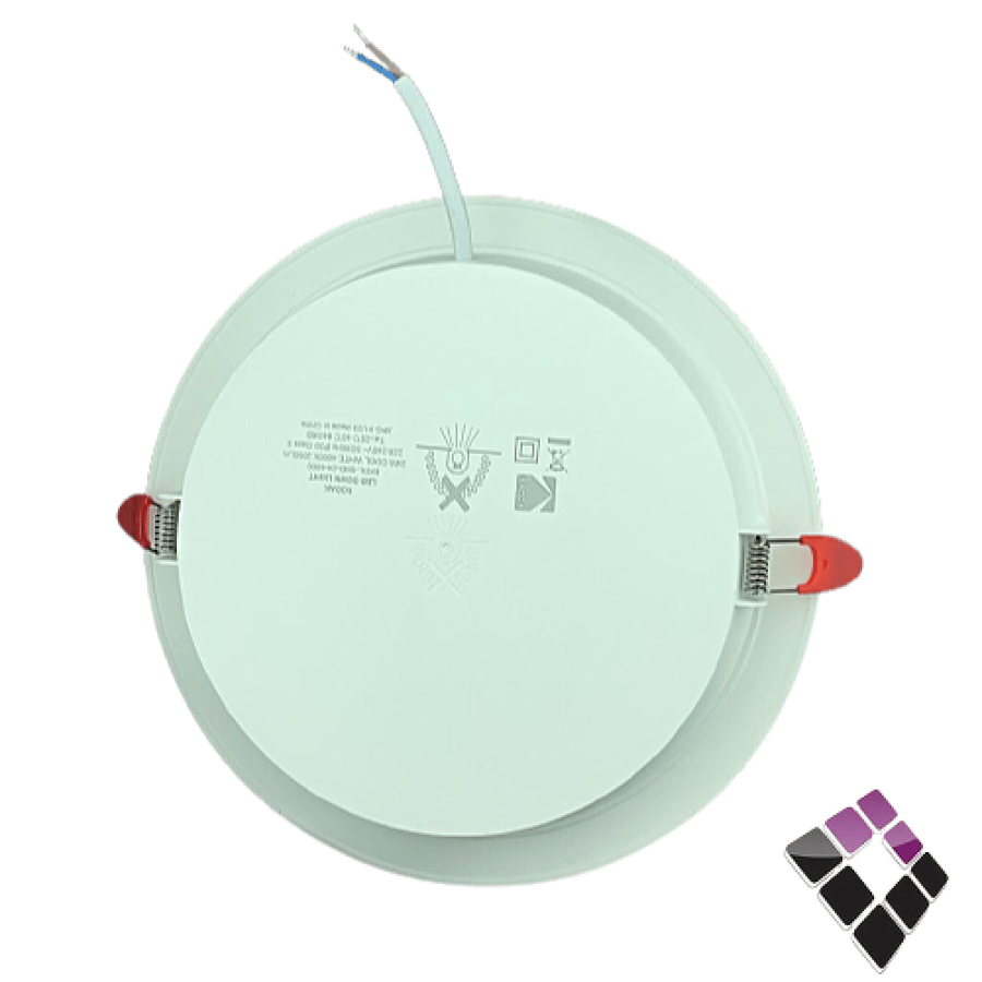 كشاف LED اسبوت داخلي إضاءة 4000K كريمي 8"×20سم KODAK صيني شريحة SMD مثلج ترنس مدمج اقتصادي 24W رقم EKDL-SMD-24-4000