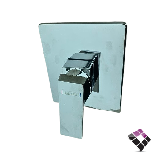 غطاء وجه + مسكة خلاط مخفي IGLOW صيني1 خط مخرج واحد للماء لون كروم موديل مربع رقم GH-S02CR