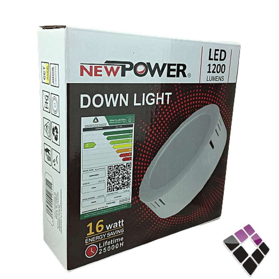 كشاف خارجي LED لطش عدسة SMD مثلج مدمج NEW POWER صيني إضاءة أصفر 3000K مقاس 6" 16W...رقم الصنف (235311608)