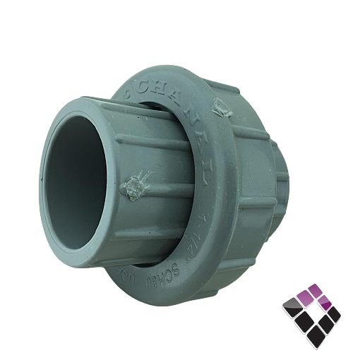 Pull and connect gray plastic, pressure 80, hot, CPVC, Chanel, 1.1/4"