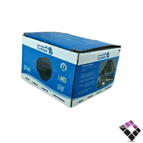 كشاف درج LED دائري دفن جرم أسود إضاءة 3000Kأصفر HUMMER همر 5W رقم 9571