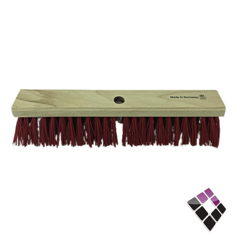 Red rough German broom 6 lines size 40 cm without stick