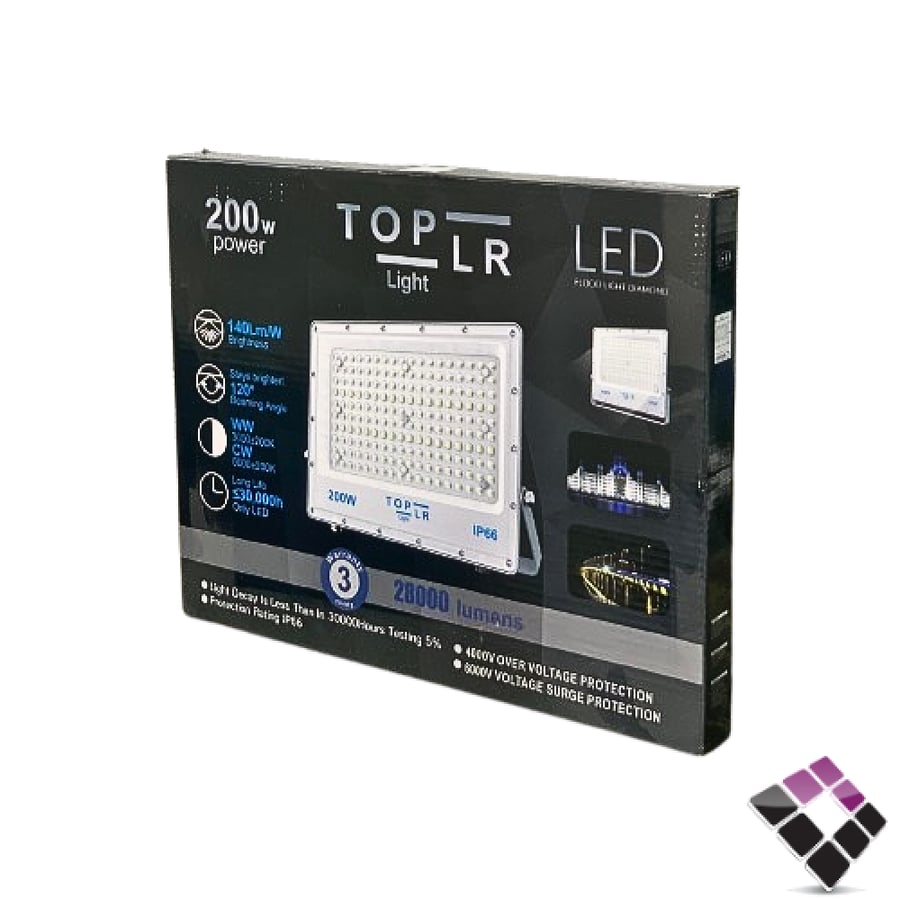 كشاف كوبس فلود LED خارجي TOPLR عدسة بروجكتر م/ فليبس SMD موديل دايمون إضاءة 4000K كريمي سطوع عالي 28000 لومن200W