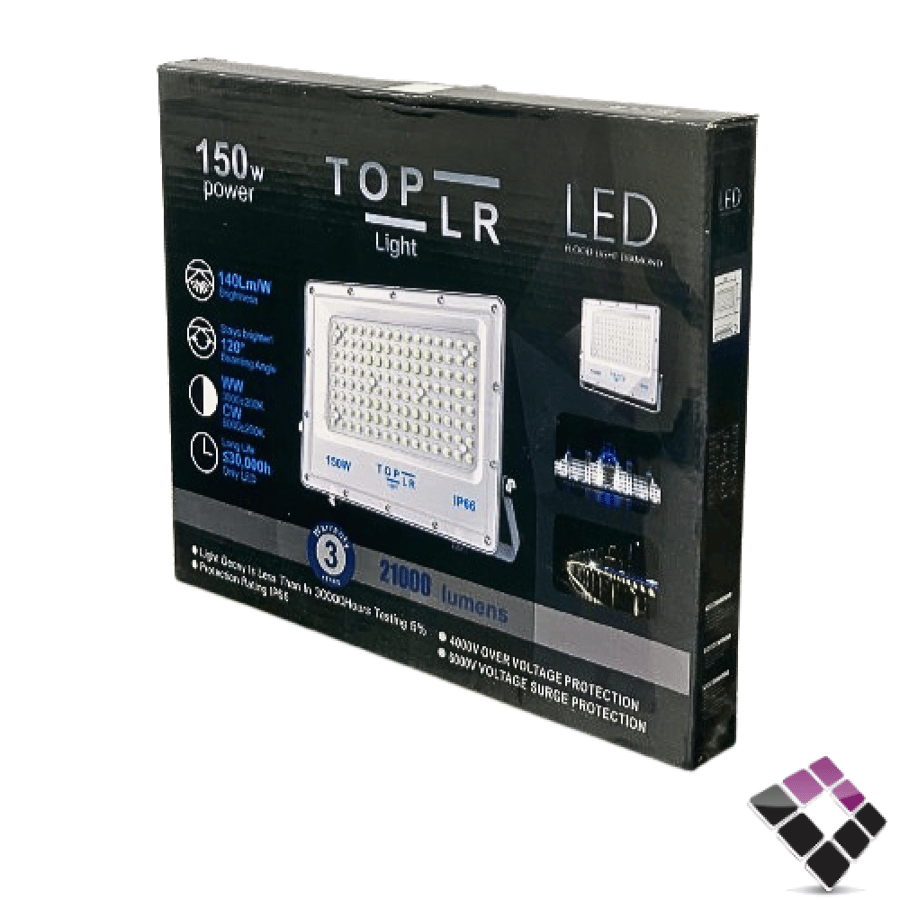 كشاف كوبس فلود LED خارجي TOPLR عدسة بروجكتر م/ فليبس SMD موديل دايمون إضاءة 6500K أبيض سطوع عالي 21000 لومن150W