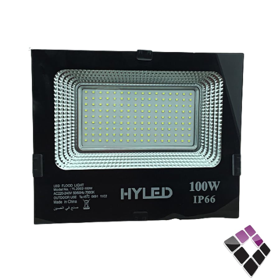 External LED flashlight Cops HYLED Chinese black mass lighting 6500K white SMD dots 100 W