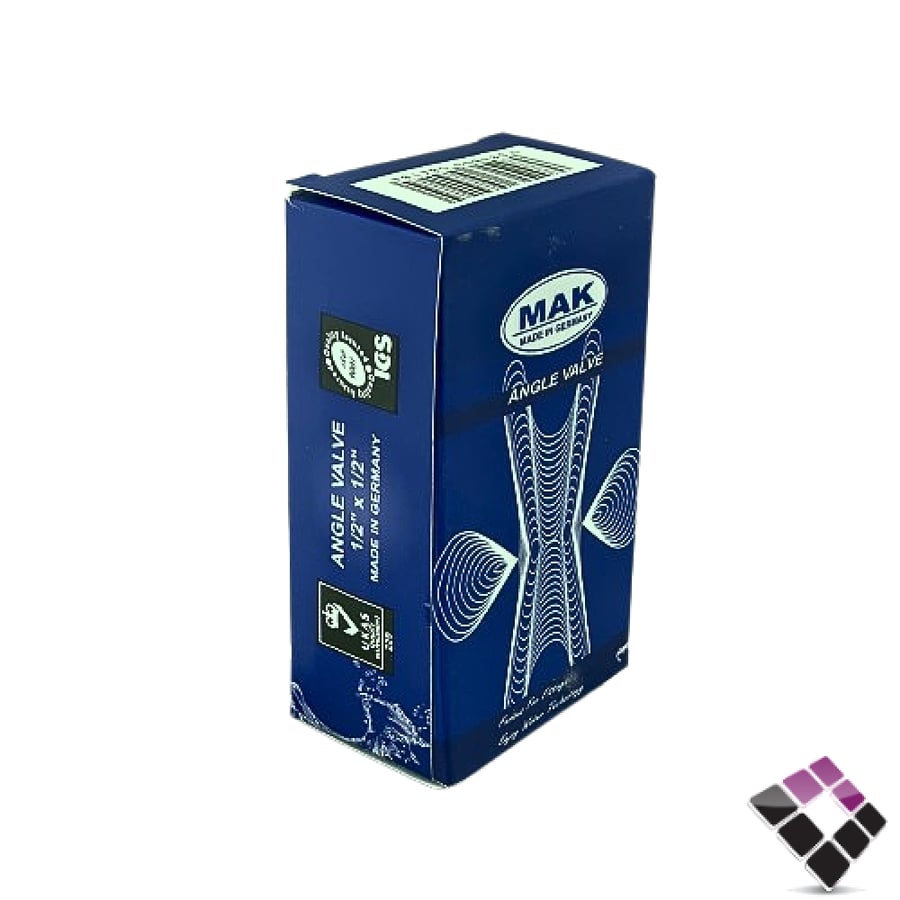 محبس زاوية طويل MAK الماني موديل قروهي سنة نحاس لون كروم مقاس 1/2"×1/2" رقم MK-540