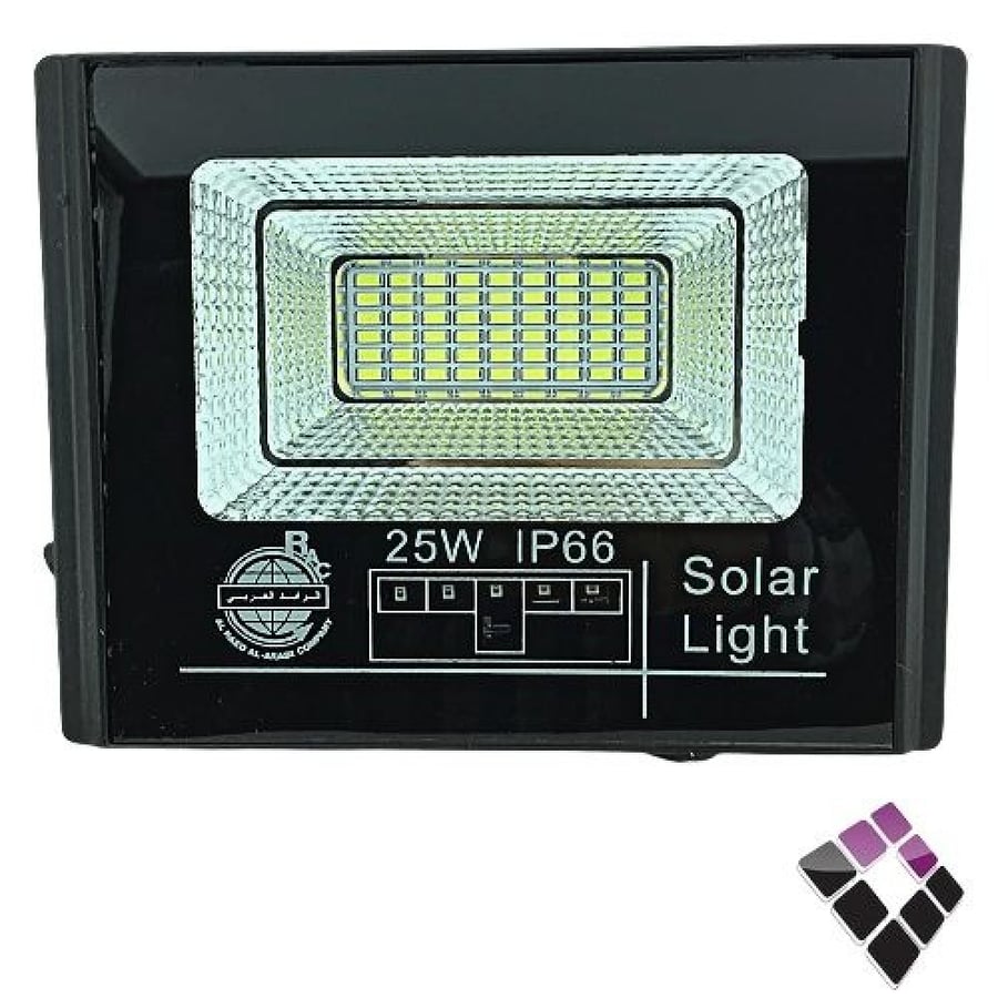كشاف كوبس خارجي LED على الطاقة الشمسية AL RAED AL ARABI الرائد مع ريموت إضاءة أبيض 25W رقم RAC2102