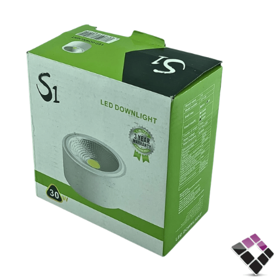كشاف خارجي LED سلندر موديل COB كوب S1 جرم أسود إضاءة 3000K أصفر 13.5 سم ×30W