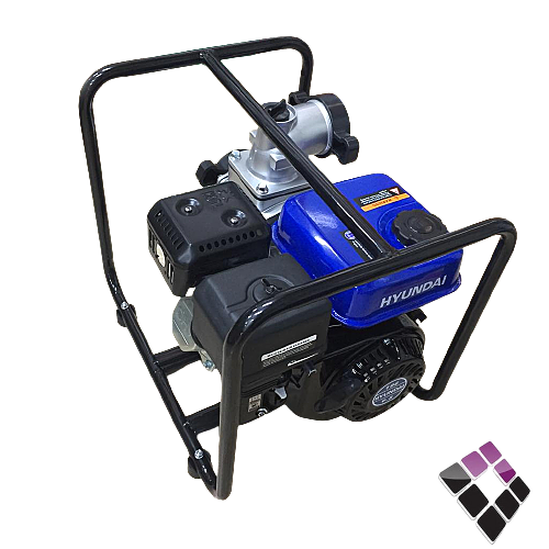 Water pump 3 inch, excellent quality, HYUNDAI, size 6.5 horsepower, gasoline engine, maximum height 26 meters, discharge 1000 liters per minute, HWPP003
