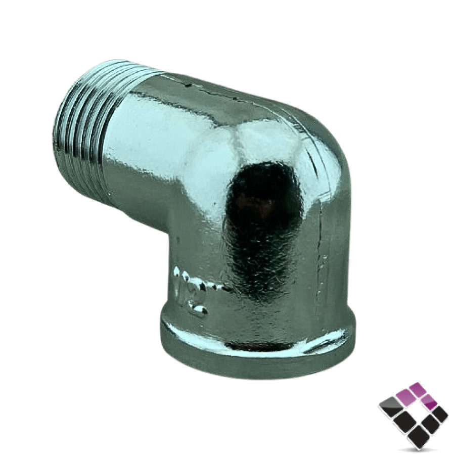 كوع ذكر نحاس مطلي كروم ثقيل جنرال GENERAL Fittings ايطالي مقاس 1/2"