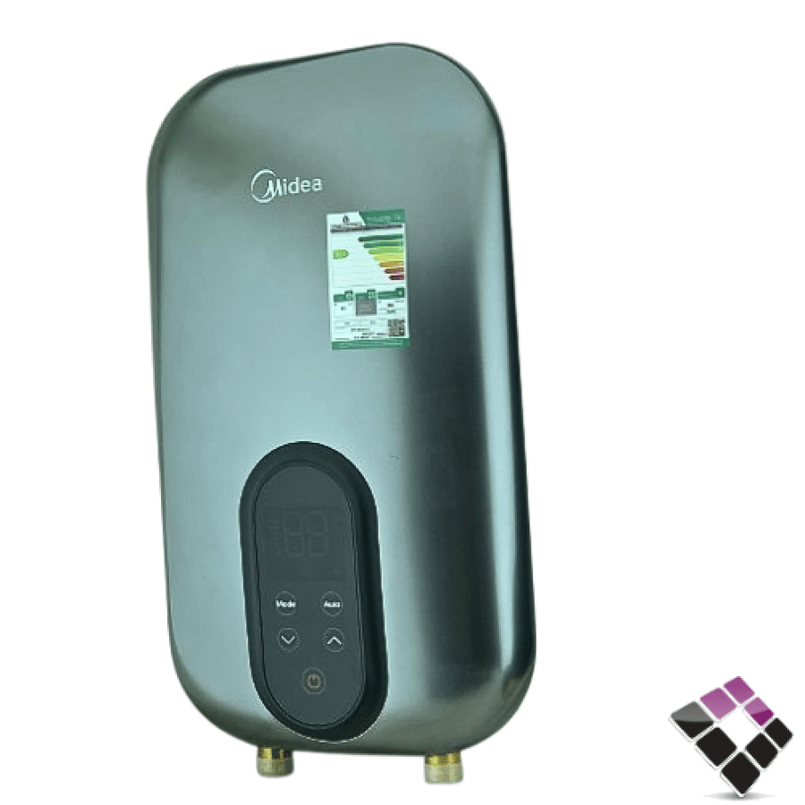سخان فوري ميديا Midea لون رمادي متعدد النقاط شاشة دجتل LED تحكم اكتروني سلس 8500w رقم MWH-85EUNSA-G