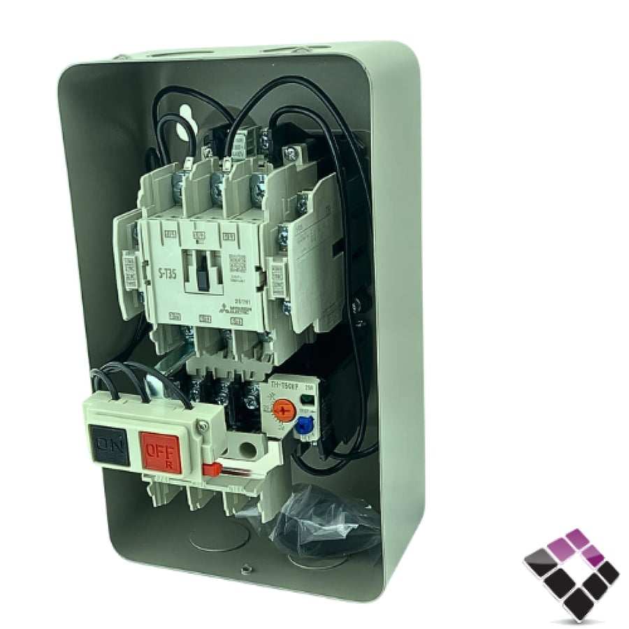 قاطع مع العلبة STARTER مستوبيشي MITSUBISHI ياباني حساس للغطاس 415-380 فولت 20 حصان MS-T35 - 50 KP - 29A / 34 A-24 A