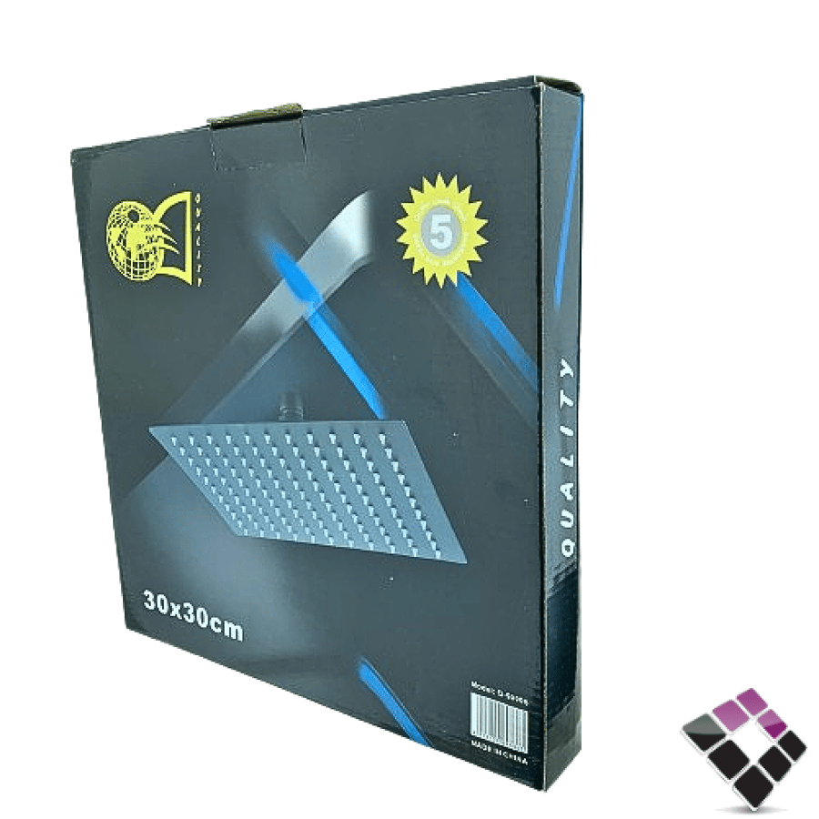 Rain shower tray quality Chinese square stainless SUS304 coated black + holes rebar 30×30