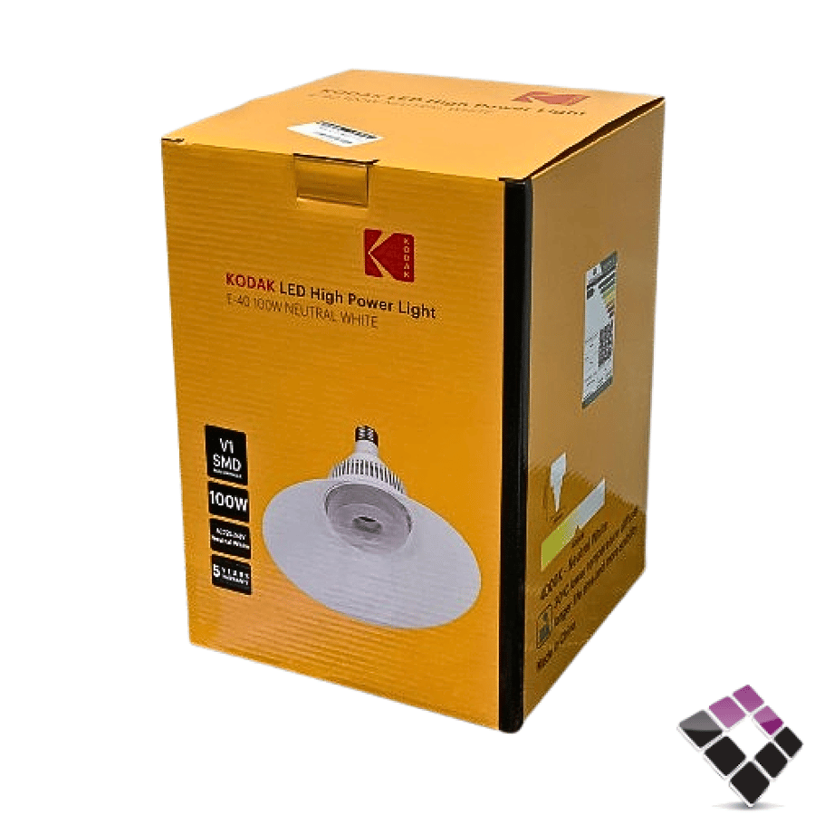 لمبة LED هاي باور مع طربوش كوداك KODAK صيني رقم SMD-V1 إضاءة كريمي 100وات×E40