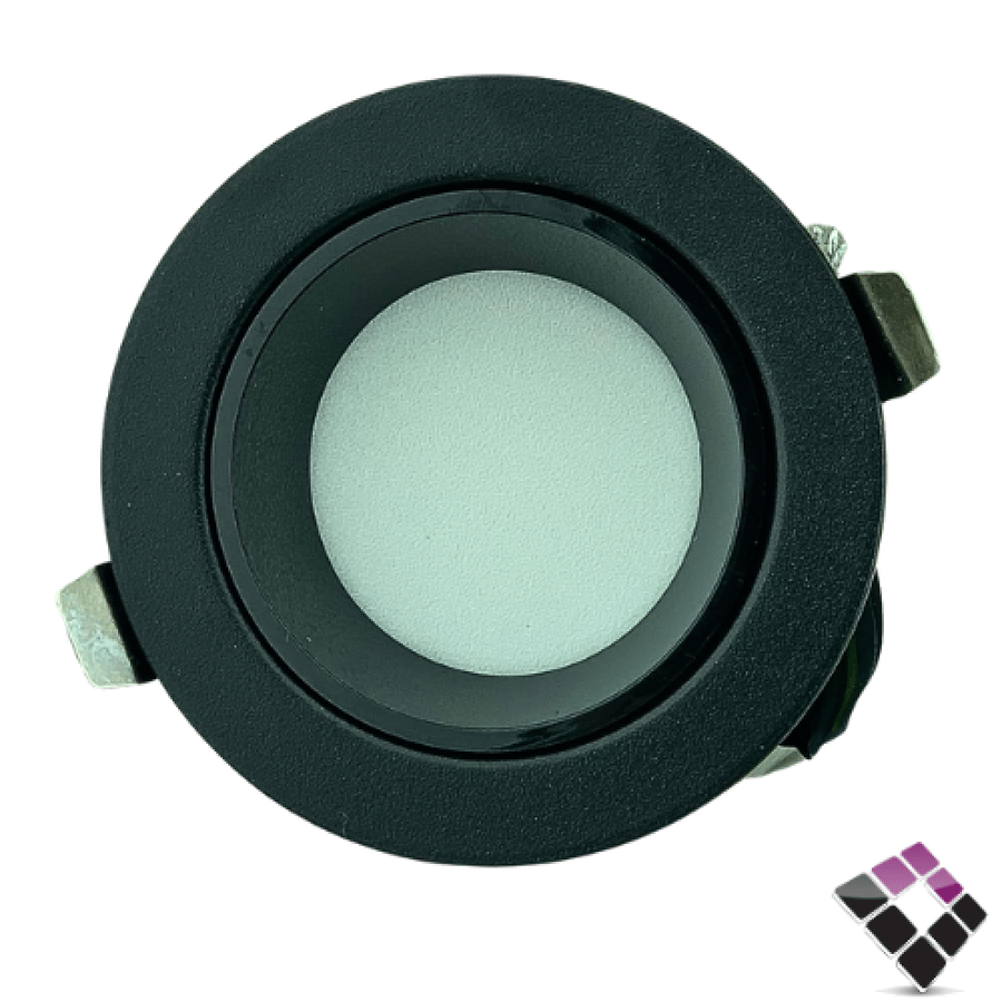 كشاف داخلي LED مانع توهج TOPLR بنل مثلج SMD إضاءة 3000K أصفر جرم أسود كامل مقاس 2"×8W