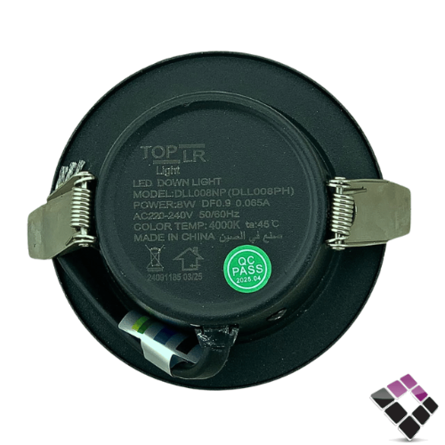 كشاف داخلي LED مانع توهج TOPLR عدسة COB إضاءة 4000K كريمي جرم أسود كامل مقاس 2"×8W