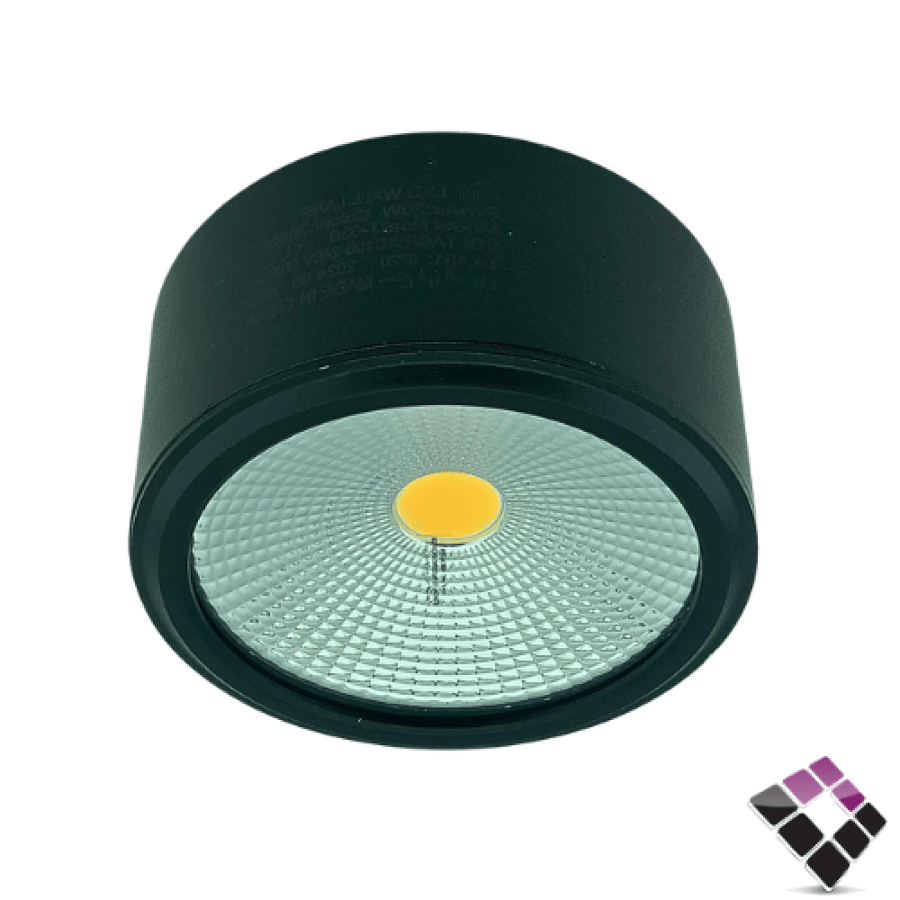 كشاف خارجي LED سلندر موديل COB كوب S1 جرم أسود إضاءة 3000K أصفر 13.5 سم ×30W