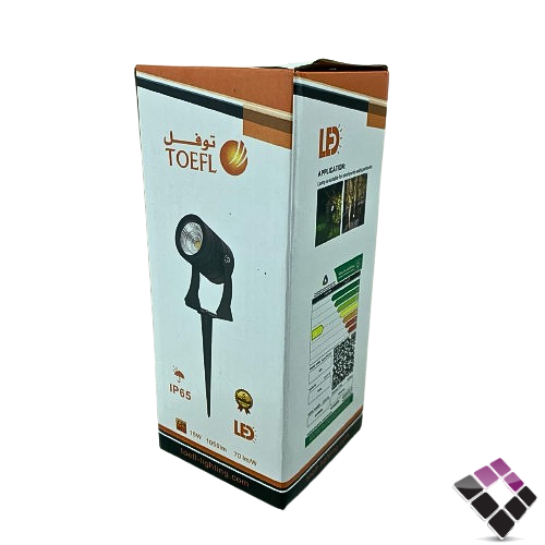 كشاف حدائق LED غرس توفل TOEFL جرم أسود إضاءة 3000K أصفر 15W رقم TF612-15W