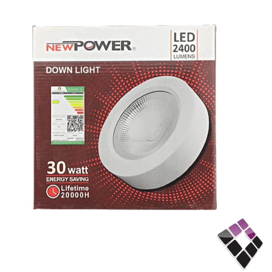 كشاف خارجي LED لطش عدسة SMD شفاف هجين NEW POWER صيني إضاءة كريمي 4000K مقاس 8" 30W...رقم الصنف (235313802)